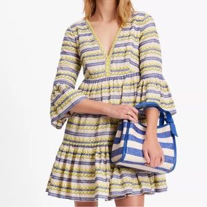 Kate Spade Awning Stripe Embroidered Tunic